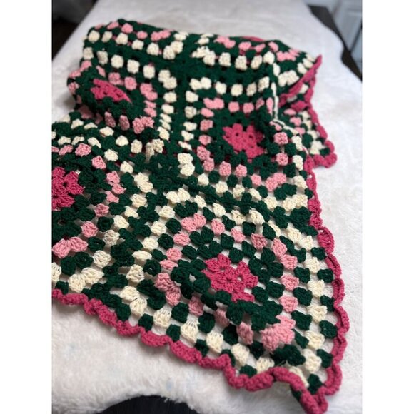 Crochet knitted afghan blanket multicolored - Picture 1 of 6